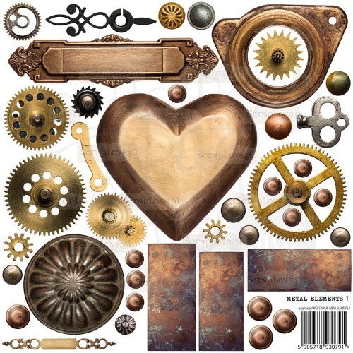 Naklejki do scrapbookingu i art journalingu Metal Elements 1 - Metalowe Elementy 1 ScrapLove