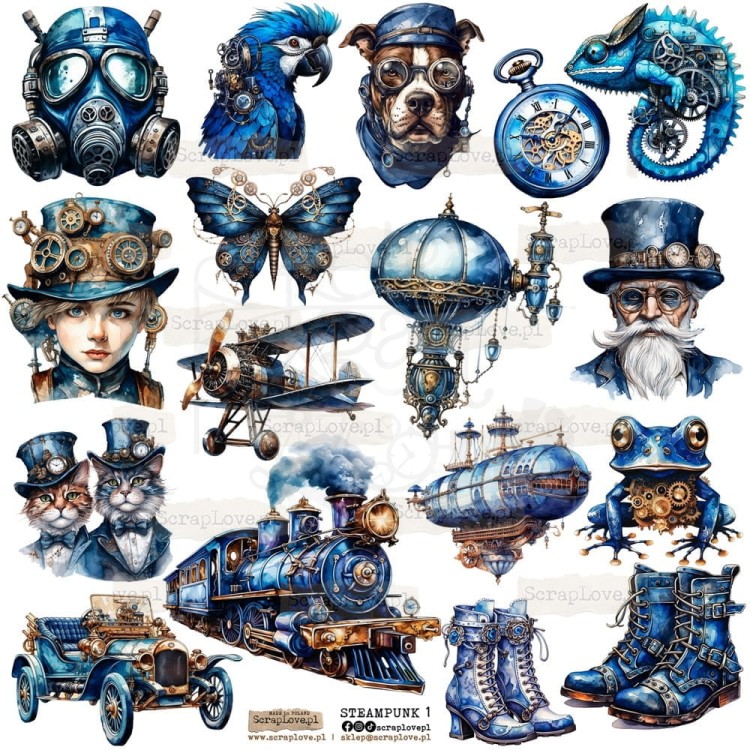 Naklejki do scrapbookingu i art journalingu Steampunk 1 ScrapLove