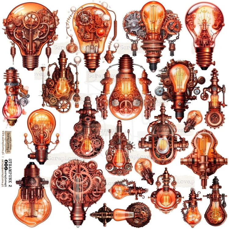 Naklejki do scrapbookingu i art journalingu Steampunk 2 ScrapLove