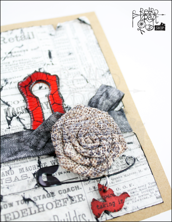 Kwiat jutowy Spiralka 5cm Jasny brąz
