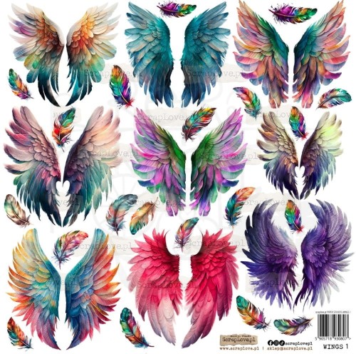 Naklejki do scrapbookingu i art journalingu Wings 1 ScrapLove
