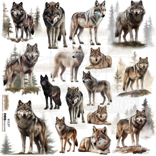 Naklejki do scrapbookingu i art journalingu Wolf 1 - Wilki 1 ScrapLove