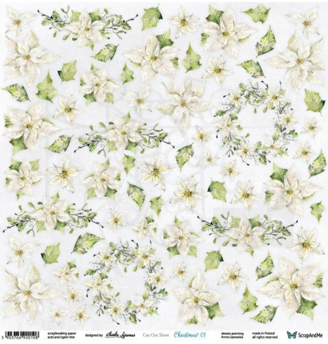 Papier do scrapbookingu 30x30 elementy do wycięcia - Christmas 01 ScrapAndMe