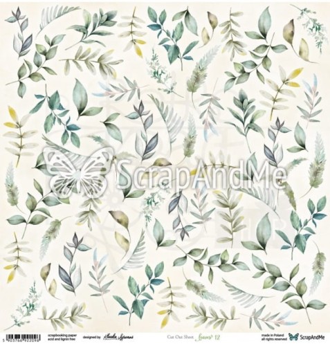 Papier do scrapbookingu 30x30 elementy do wycięcia - Leaves 12 ScrapAndMe