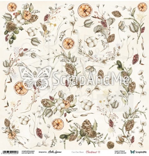 Papier do scrapbookingu 30x30 elementy do wycięcia - Christmas 11 ScrapAndMe