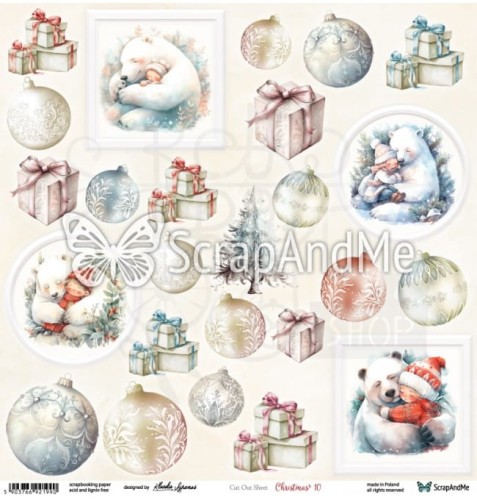 Papier do scrapbookingu 30x30 elementy do wycięcia - Christmas 10 ScrapAndMe