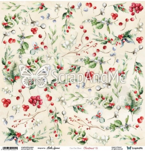 Papier do scrapbookingu 30x30 elementy do wycięcia - Christmas 15 ScrapAndMe