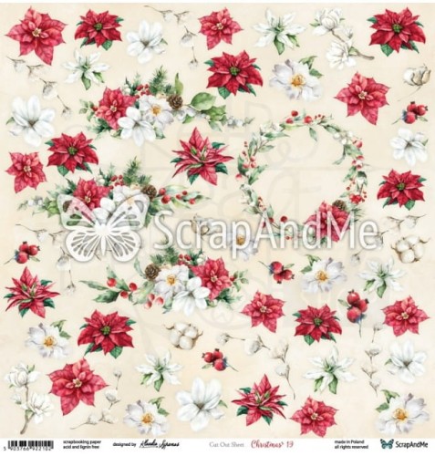 Papier do scrapbookingu 30x30 elementy do wycięcia - Christmas 19 ScrapAndMe