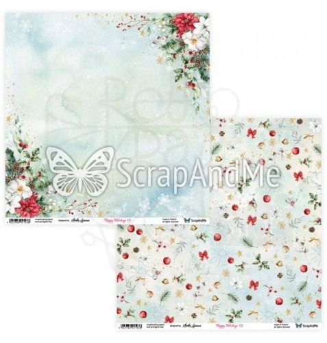 Papier do scrapbookingu 30x30 - Happy Holidays 01/02 ScrapAndMe