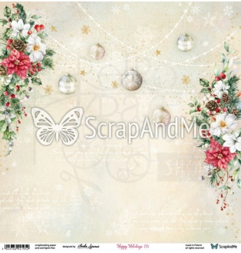 Papier do scrapbookingu 30x30 - Happy Holidays 05/06 ScrapAndMe