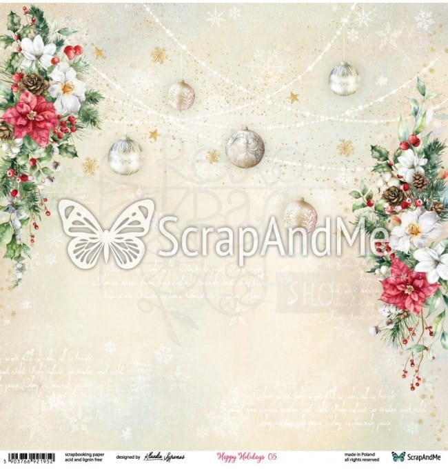 Papier do scrapbookingu 30x30 - Happy Holidays 05/06 ScrapAndMe