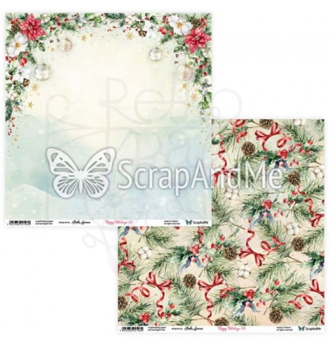 Papier do scrapbookingu 30x30 - Happy Holidays 07/08 ScrapAndMe
