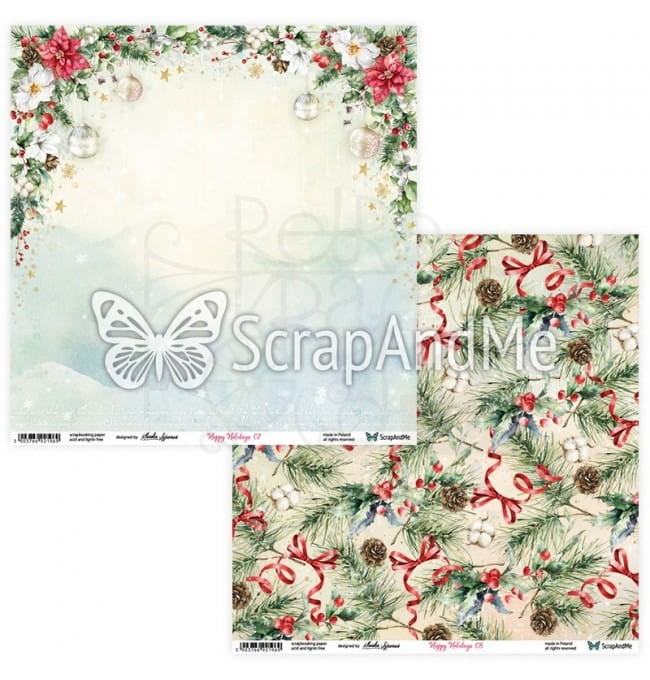 Papier do scrapbookingu 30x30 - Happy Holidays 07/08 ScrapAndMe