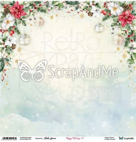 Papier do scrapbookingu 30x30 - Happy Holidays 07/08 ScrapAndMe