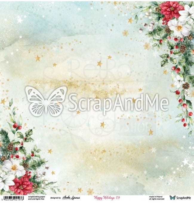 Papier do scrapbookingu 30x30 - Happy Holidays 09/10 ScrapAndMe