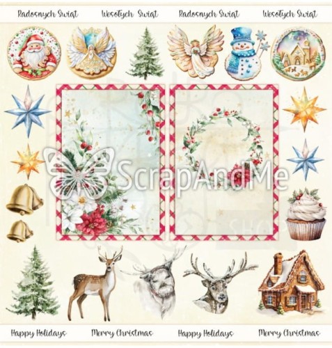Papier do scrapbookingu 30x30 - Happy Holidays Okładka ScrapAndMe