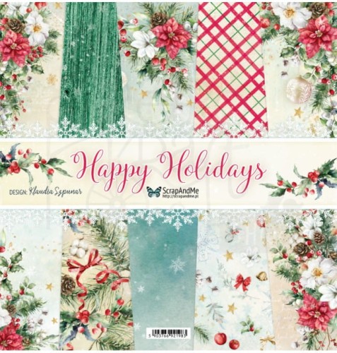 Zestaw papierów do scrapbookingu 30x30 - Happy Holidays ScrapAndMe