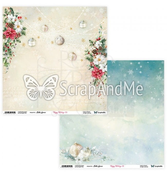 Zestaw papierów do scrapbookingu 30x30 - Happy Holidays ScrapAndMe