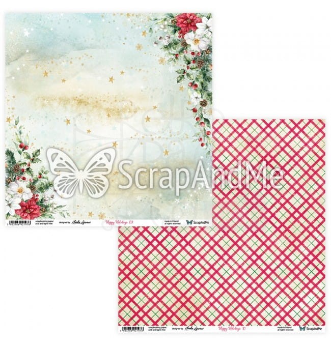 Zestaw papierów do scrapbookingu 30x30 - Happy Holidays ScrapAndMe