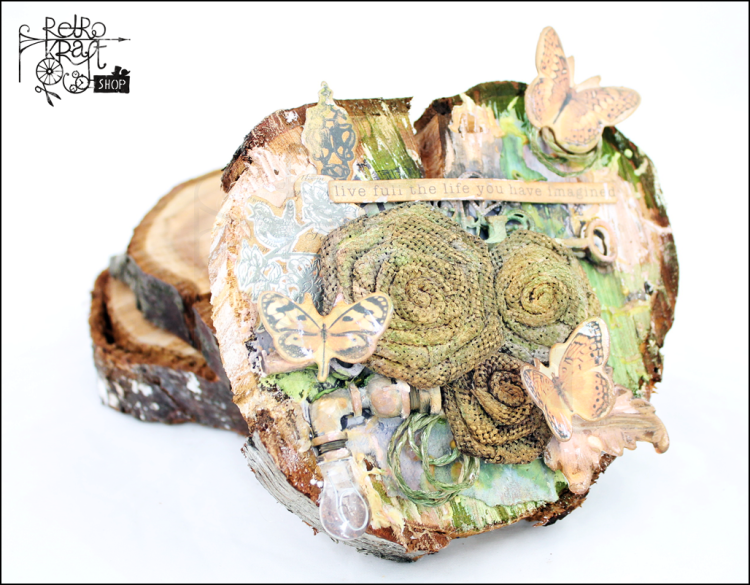 Kwiat jutowy Spiralka 5cm Czekoladowy
