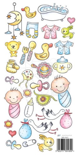 Papier do scrapbookingu 30x15 elementy do wycięcia - Baby Paper Heaven