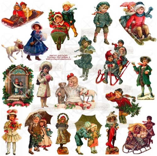 Naklejki do scrapbookingu i art journalingu Vintage Christmas 4 ScrapLove