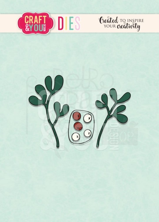 Wykrojnik Mistletoe Twigs Gałązki jemioły CW253 Craft&amp;You Design