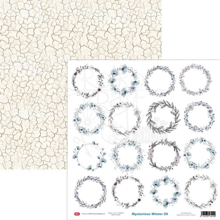 Kreatywny zestaw papierów do scrapbookingu 30x30 Mysterious Winter elementy do wycięcia CSET-MWI-4 Craft&amp;You Design
