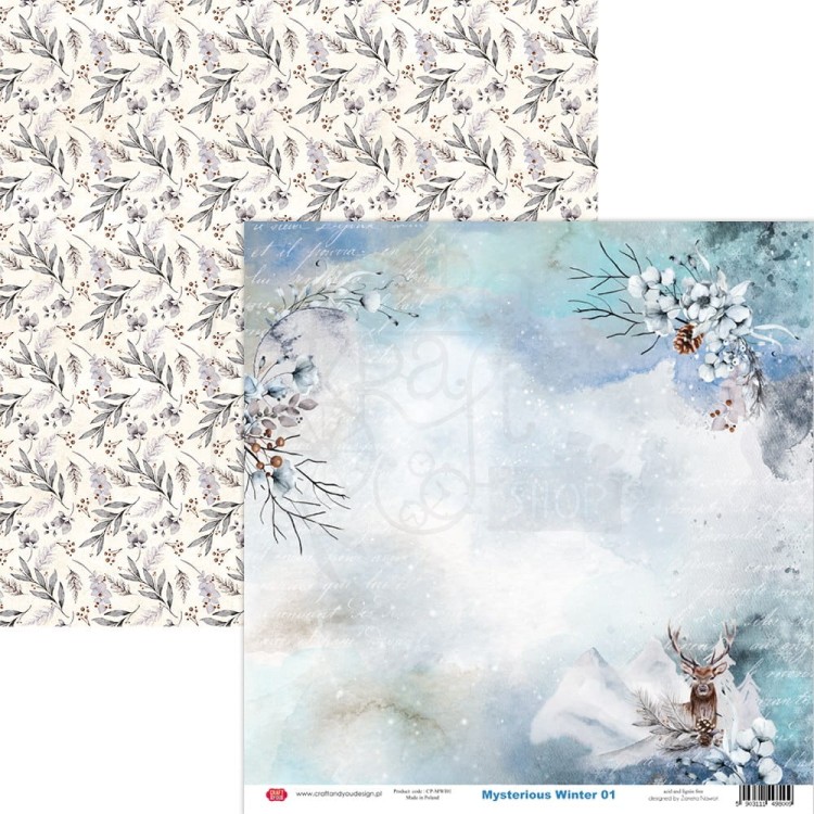 Papier do scrapbookingu 30x30 Mysterious Winter 01 CP-MWI01 Craft&amp;You Design