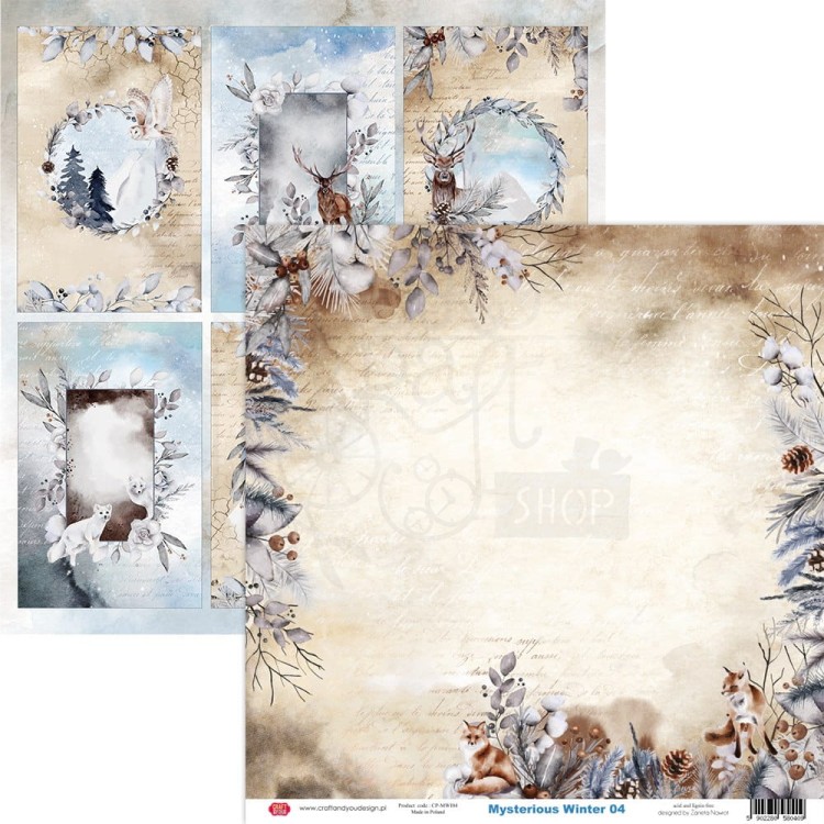 Papier do scrapbookingu 30x30 Mysterious Winter 04 CP-MWI04 Craft&amp;You Design