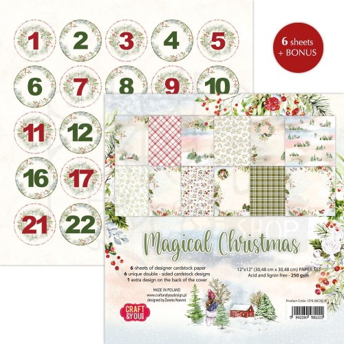 Zestaw papierów do scrapbookingu 30x30 Magical Christmas CPS-MC30-6 Craft&amp;You Design