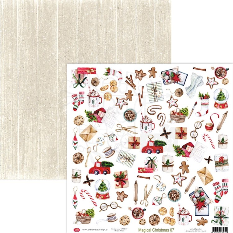 Kreatywny zestaw papierów do scrapbookingu 30x30 Magical Christmas elementy do wycięcia CSET-MC-4 Craft&amp;You Design