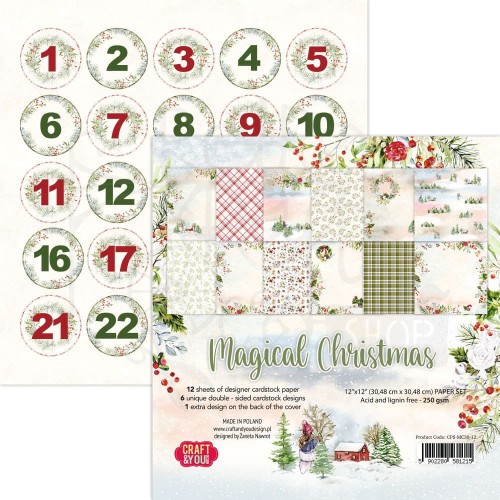 Papier do scrapbookingu 30x30 Magical Christmas okładka OK-MC30 Craft&amp;You Design
