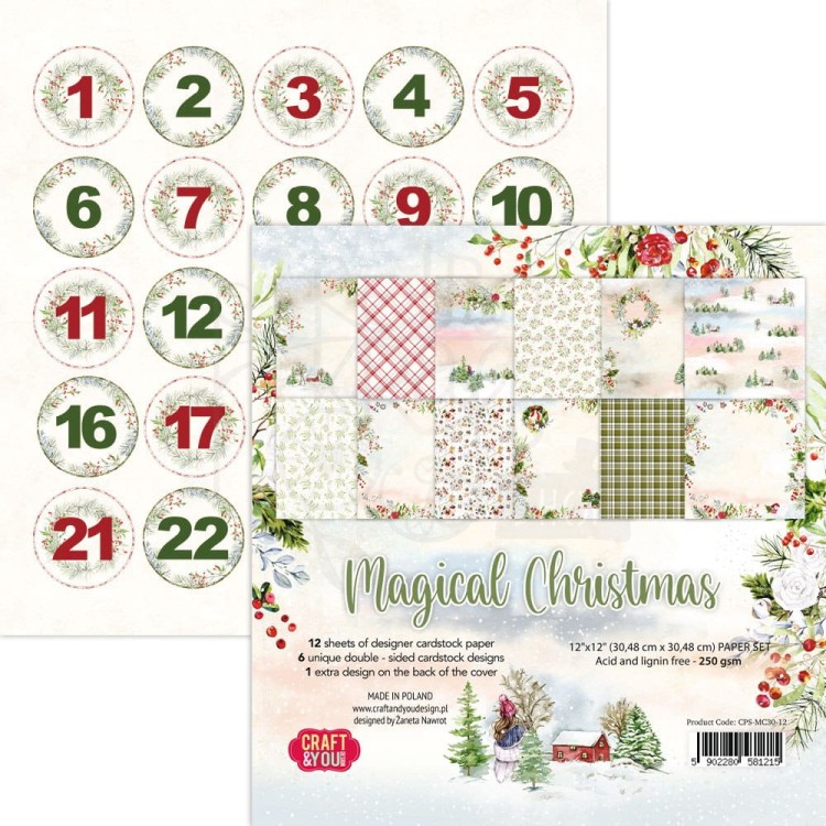 Papier do scrapbookingu 30x30 Magical Christmas okładka OK-MC30 Craft&amp;You Design