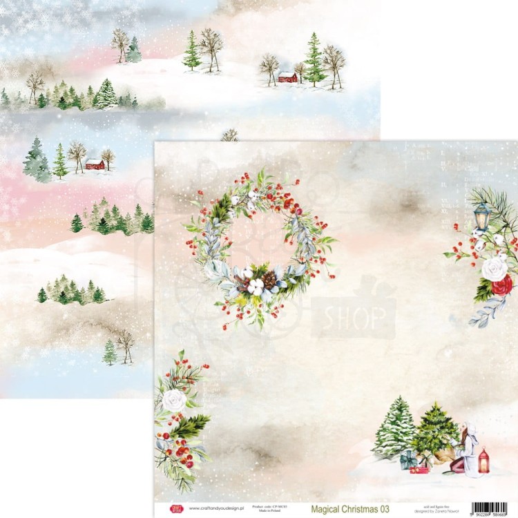 Papier do scrapbookingu 30x30 Magical Christmas 03 CP-MC03 Craft&amp;You Design