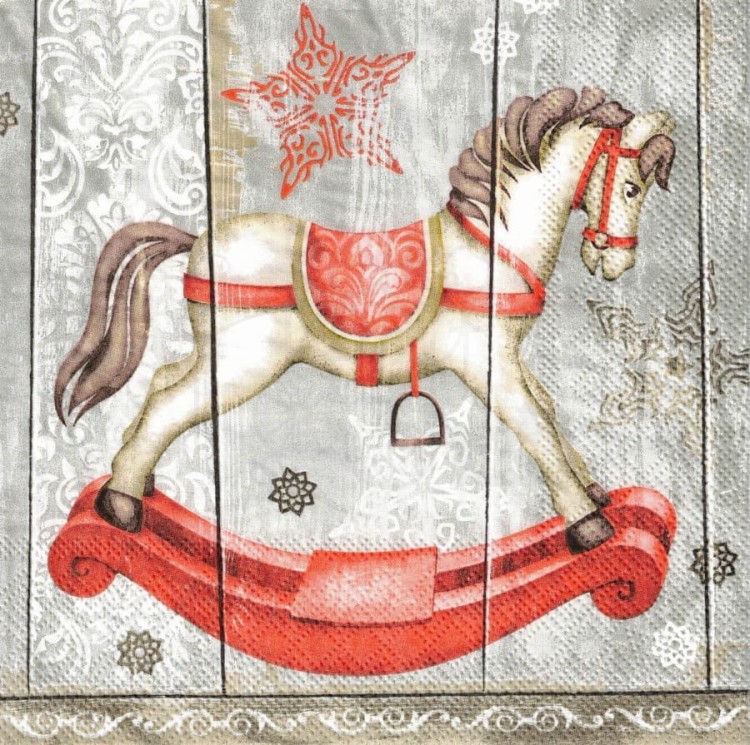 Serwetka 33x33 - Konik na biegunach 2
