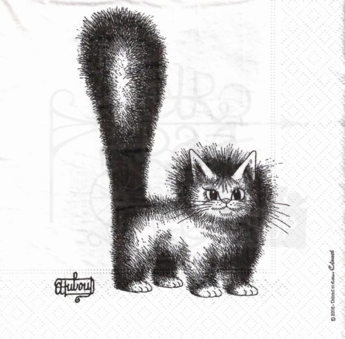 Serwetka 33x33 - Czarny kot