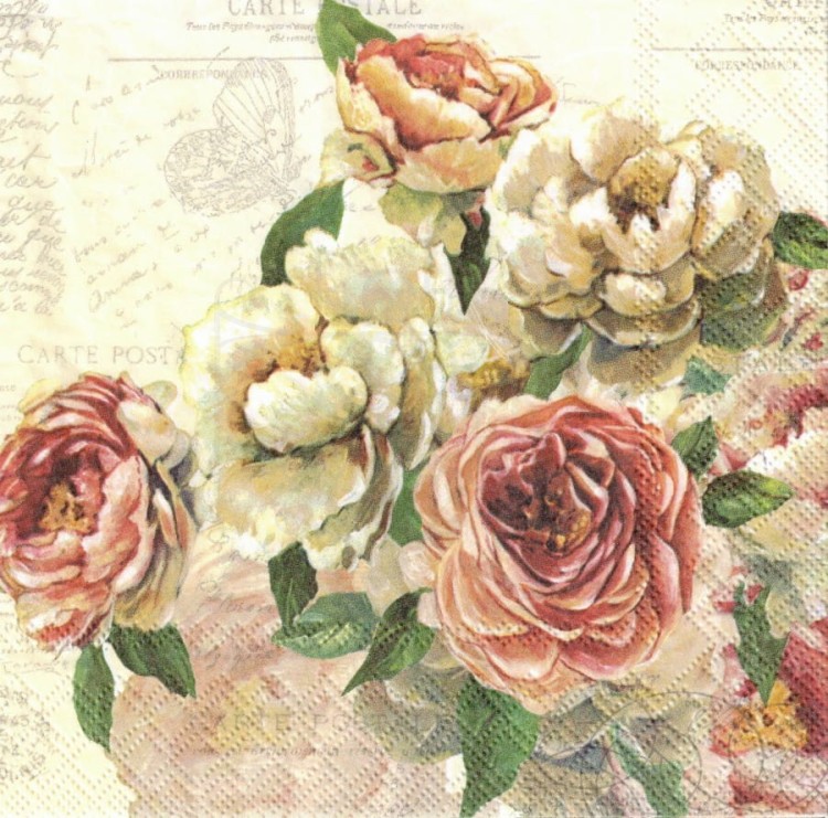 Serwetka 33x33 - Elisabeth - róże retro
