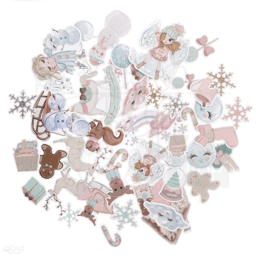 Kształty papierowe die-cuts Frosty Pastels 45szt. CEOZ-158 dpCraft