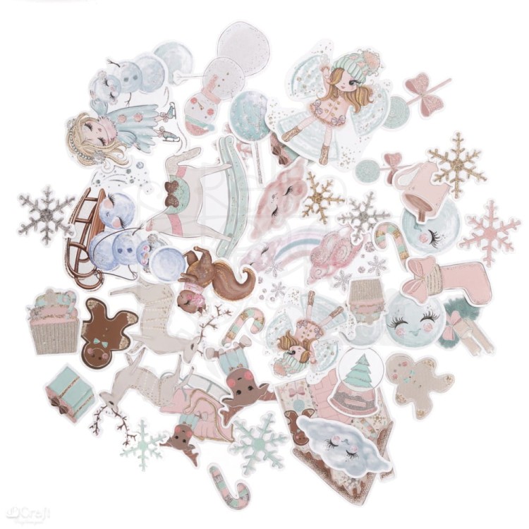 Kształty papierowe die-cuts Frosty Pastels 45szt. CEOZ-158 dpCraft