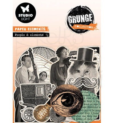 Kształty papierowe die-cuts Grunge Collection - People &amp; Element 47 elementów SL-GR-PE06 StudioLight