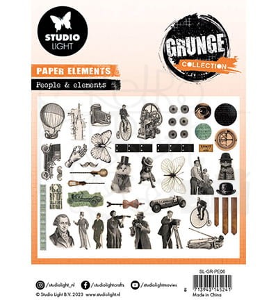 Kształty papierowe die-cuts Grunge Collection - People &amp; Element 47 elementów SL-GR-PE06 StudioLight
