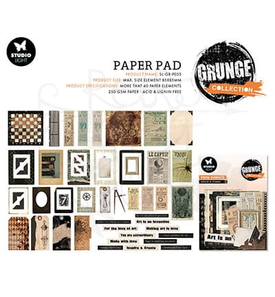 Kształty papierowe die-cuts Grunge Collection - Tickets Labels &amp; Frames 53 elementy SL-GR-PE05 StudioLight