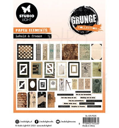 Kształty papierowe die-cuts Grunge Collection - Tickets Labels &amp; Frames 53 elementy SL-GR-PE05 StudioLight