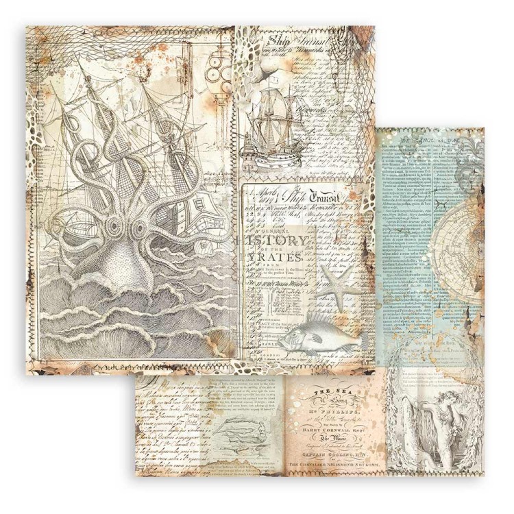 Zestaw papierów 20x20 Songs of the Sea Tła SBBS91 Stamperia