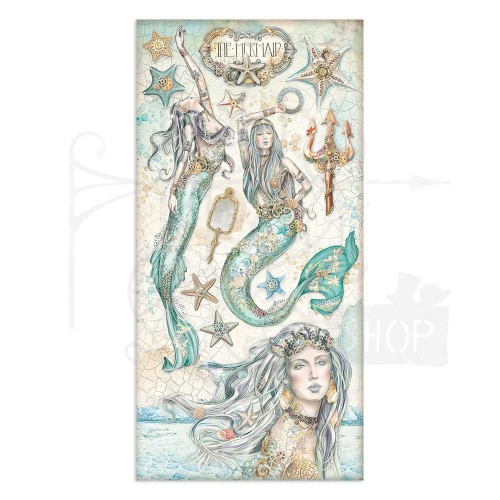 Zestaw papierów 15x30 elementy do wycięcia Songs of the Sea SBBV25 Stamperia
