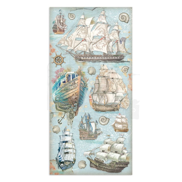 Zestaw papierów 15x30 elementy do wycięcia Songs of the Sea SBBV25 Stamperia