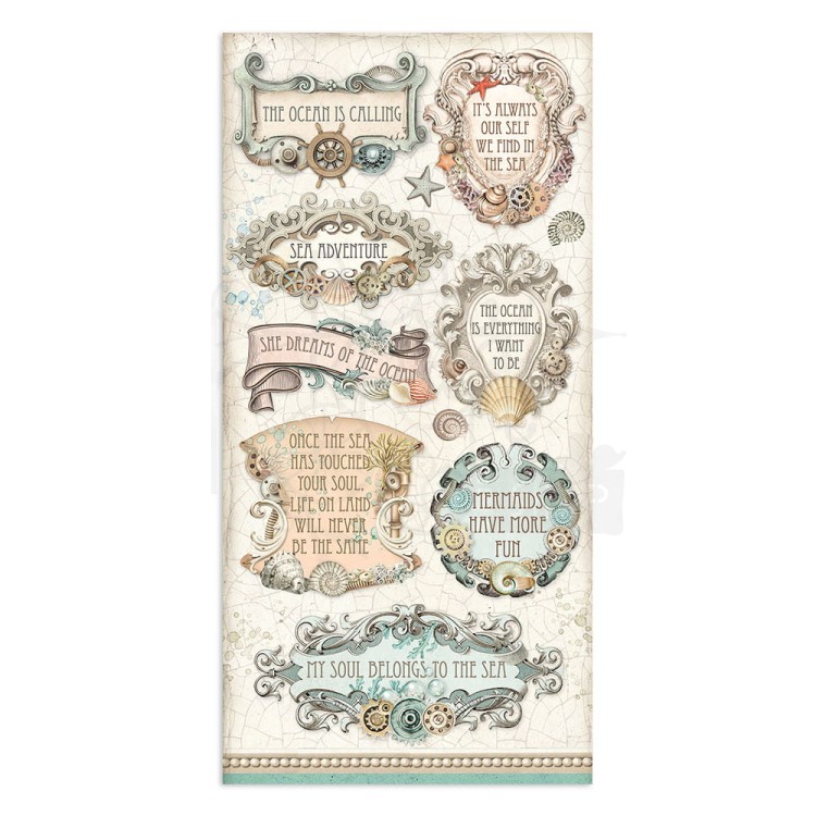 Zestaw papierów 15x30 elementy do wycięcia Songs of the Sea SBBV25 Stamperia