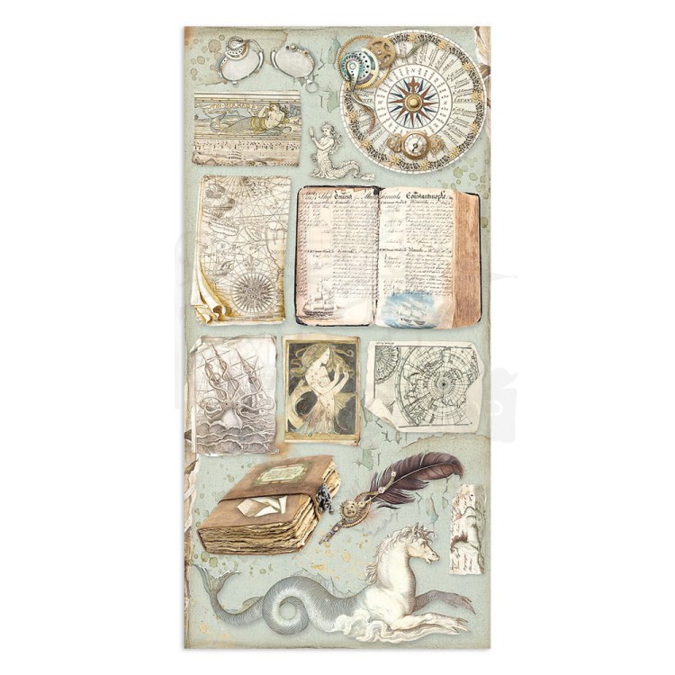 Zestaw papierów 15x30 elementy do wycięcia Songs of the Sea SBBV25 Stamperia