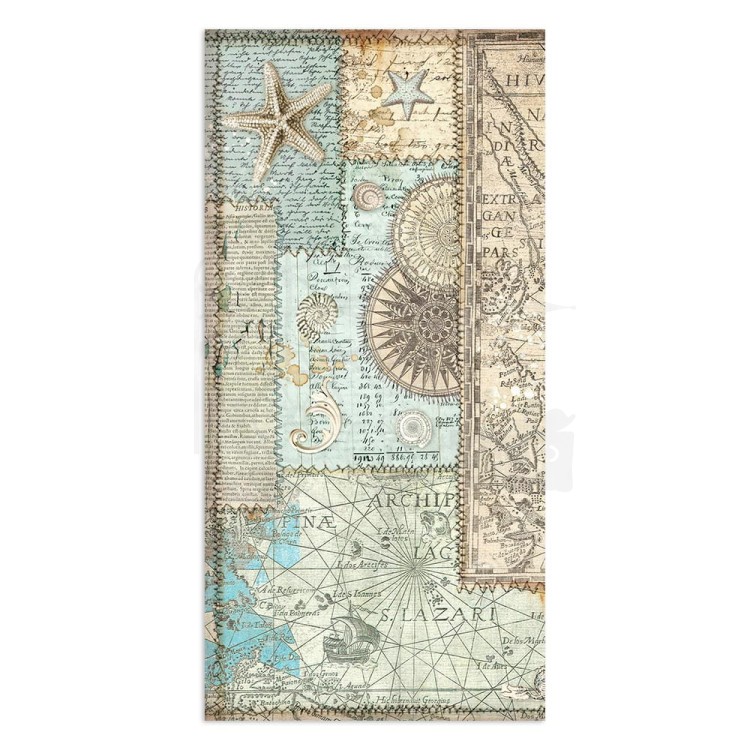 Zestaw papierów 15x30 elementy do wycięcia Songs of the Sea SBBV25 Stamperia